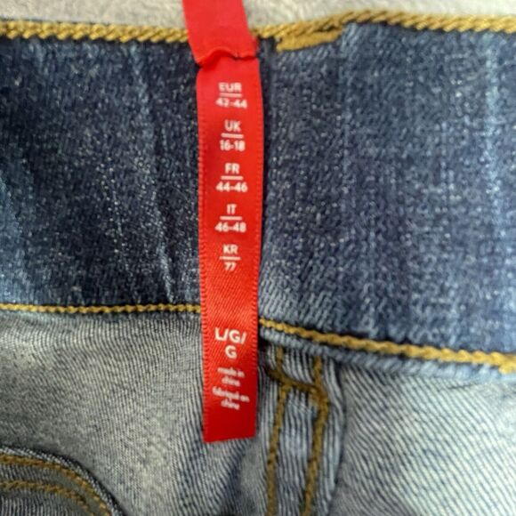 🌼Spanx Jeans Women's Size L Blue Slimming Stretch Dark Wash Denim High Rise🌼🌼 - Picture 7 of 16